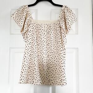 The Korner Ivory Flutter Sleeve Blouse